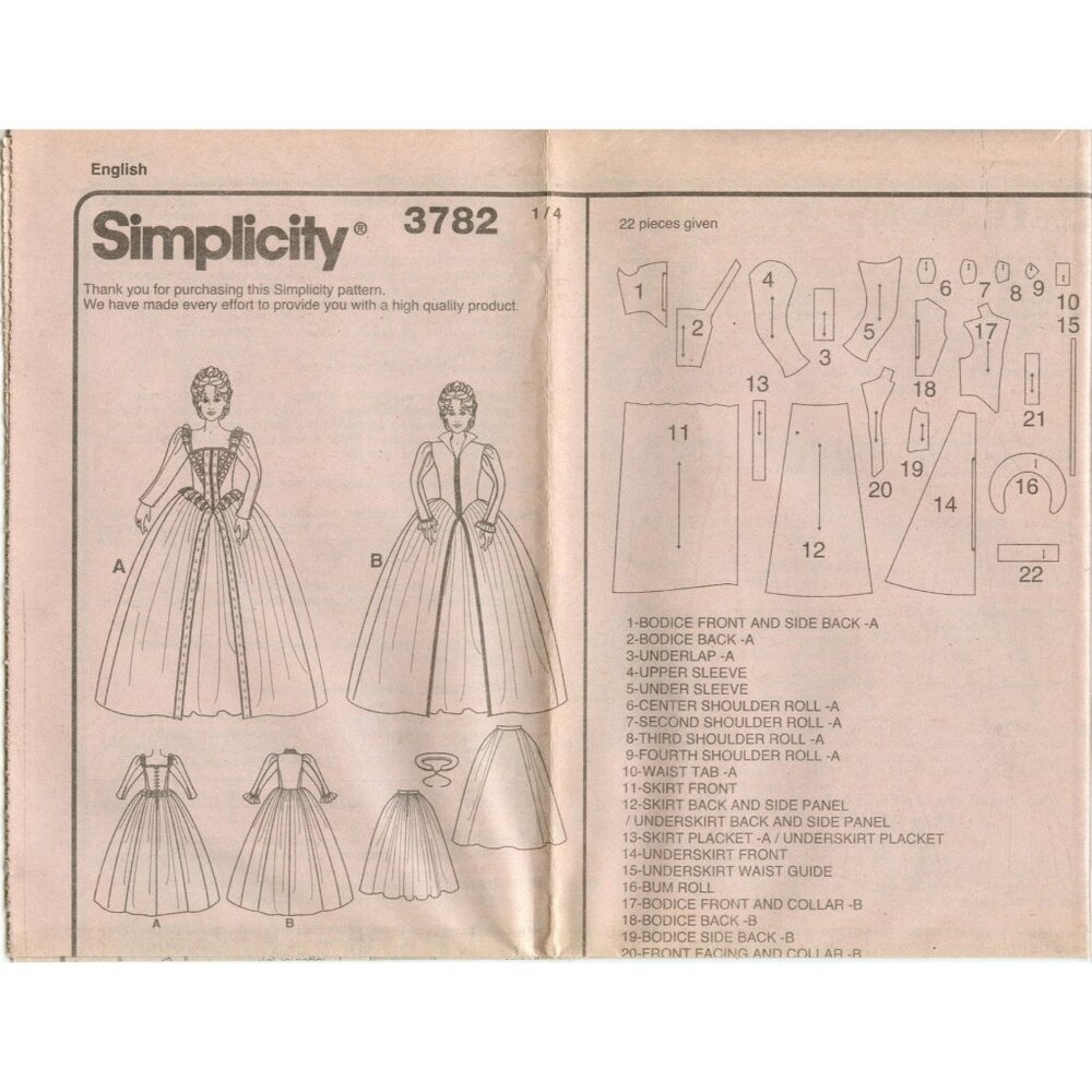 Authentic Elizabethan Costume Sewing Pattern Historical Dress Reproduction - Picture 3 of 4